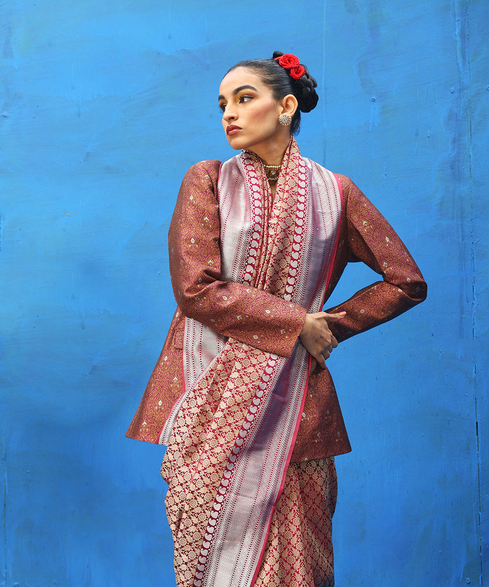 Maroon_Handloom_Pure_Katan_Silk_Zari_Wasket_Saree_With_Kadhwa_Border_WeaverStory_01