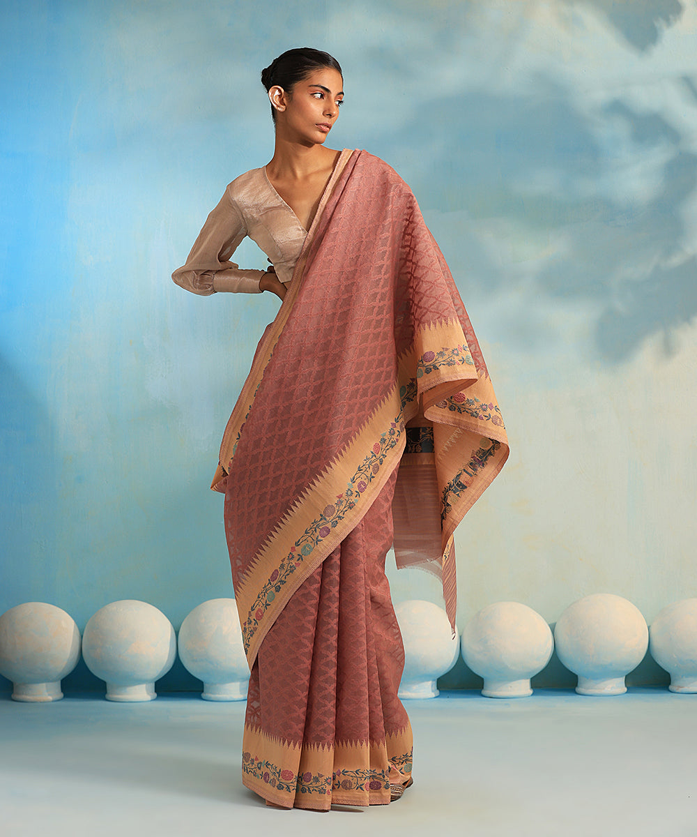 Dusty_Pink_Handloom_Pure_Kora_Silk_Banarasi_Saree_With_Resham_Floral_Border_WeaverStory_02