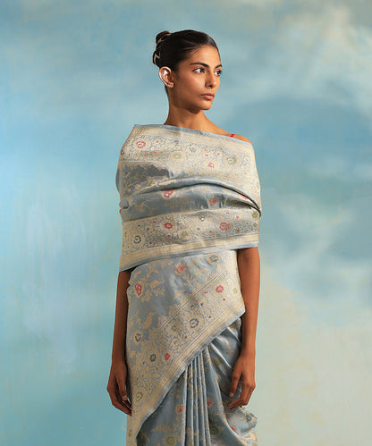 Handloom_Light_Blue_Pure_Katan_Tissue_Banarasi_Saree_With_Meenakari_Jaal_WeaverStory_01