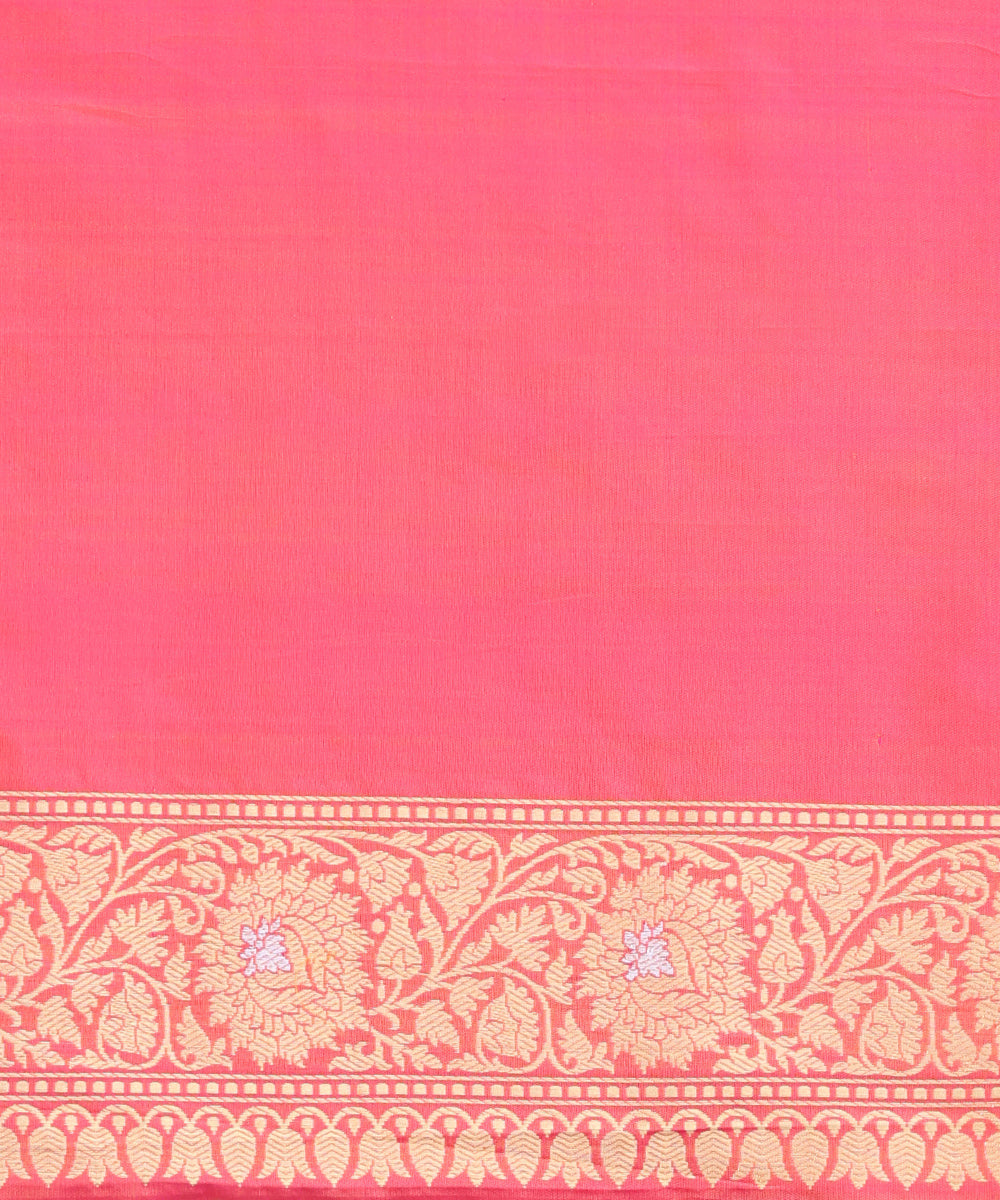Handloom_Pink_And_Orange_Pure_Katan_Silk_Banarasi_Saree_With_Jaal_WeaverStory_05