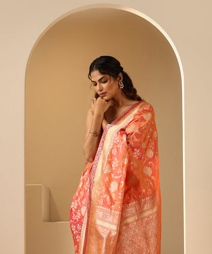 Handloom_Pink_And_Orange_Dual_Tone_Pure_Katan_Silk_Saree_WeaverStory_01