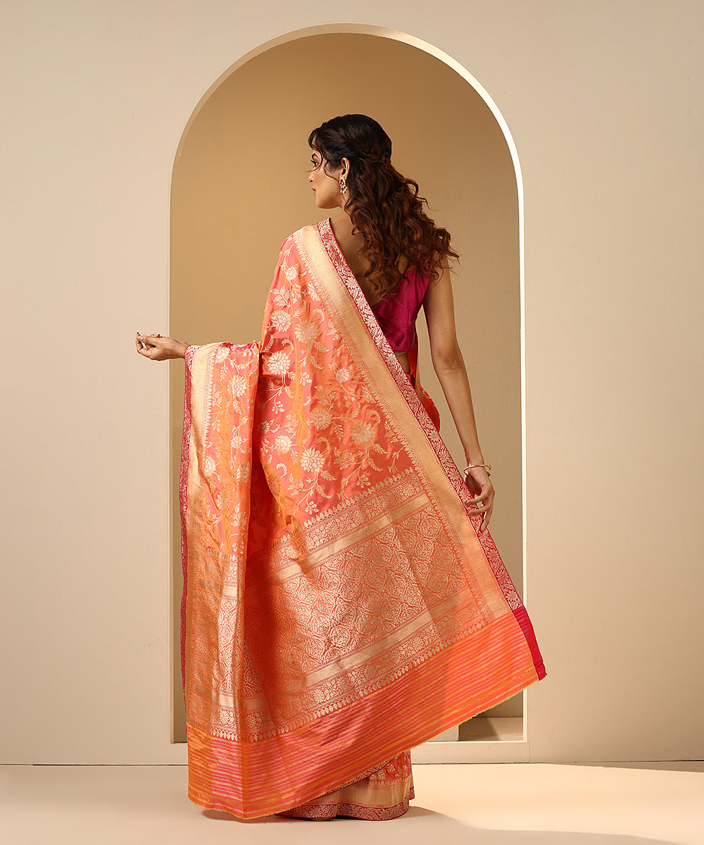 Handloom_Pink_And_Orange_Dual_Tone_Pure_Katan_Silk_Saree_WeaverStory_03