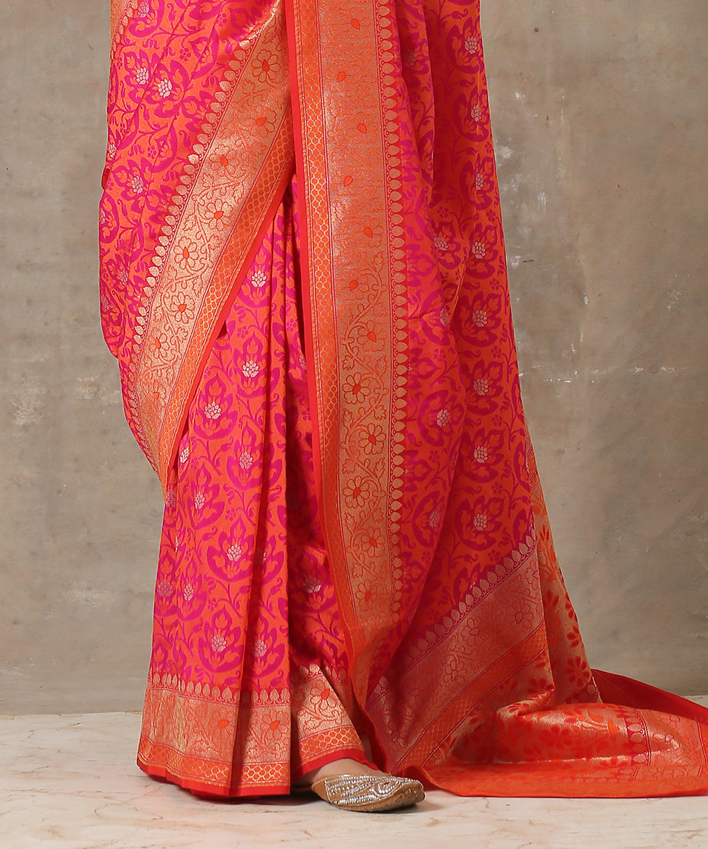 Orange_and_Pink_Handloom_Katan_Georgette_Banarasi_Patola_Saree_with_Cutwork_Weave_WeaverStory_04