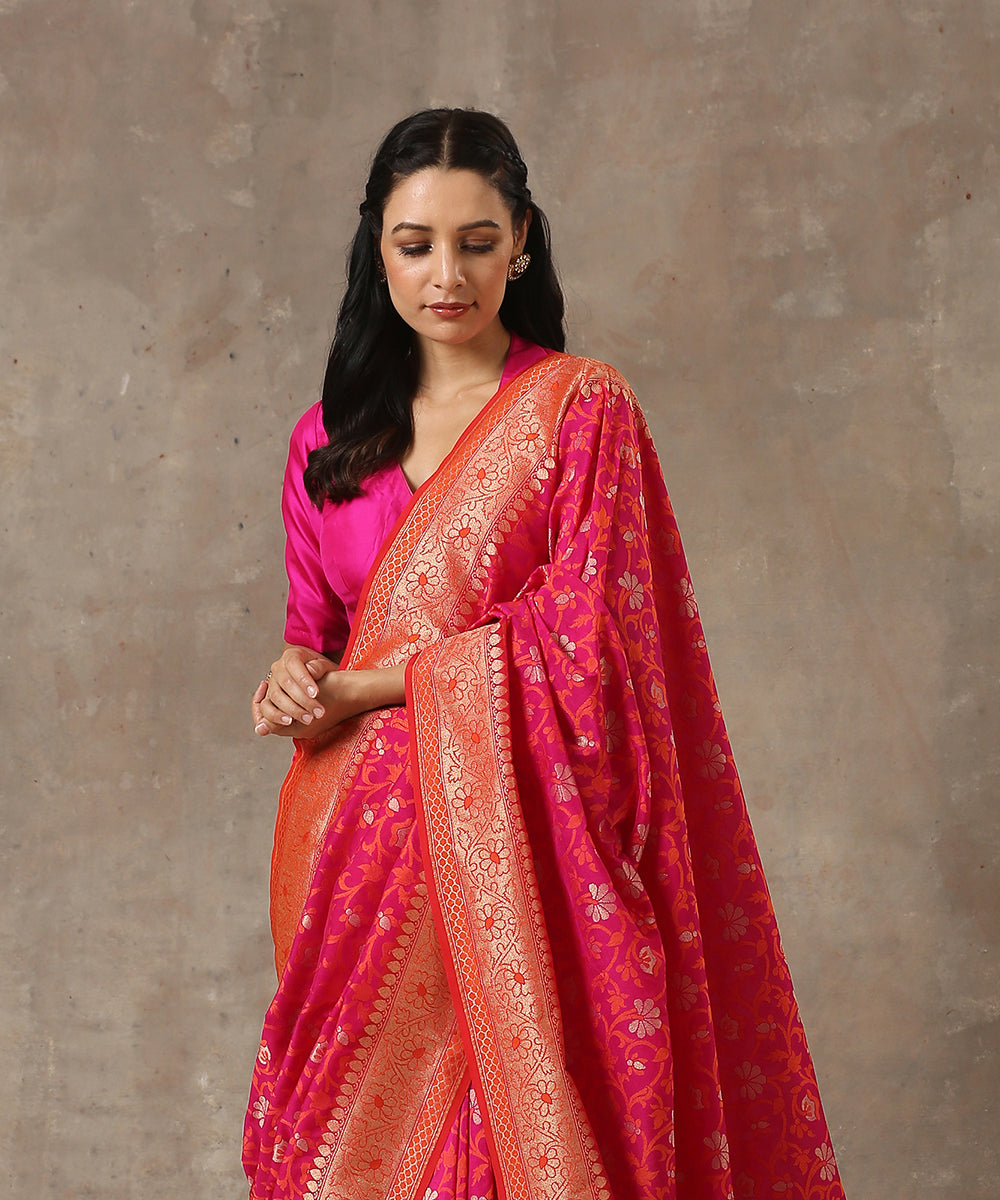 Handloom_Orange_and_Pink_Katan_Georgette_Banarasi_Patola_Saree_with_Cutwork_Weave_WeaverStory_01