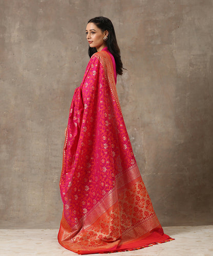 Handloom_Orange_and_Pink_Katan_Georgette_Banarasi_Patola_Saree_with_Cutwork_Weave_WeaverStory_03