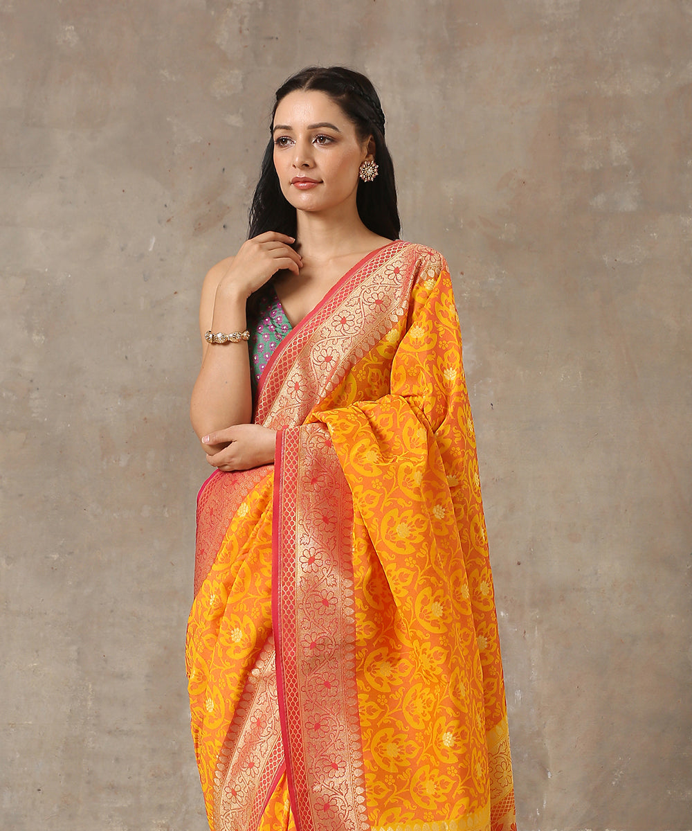 Yellow_and_Orange_Handloom_Katan_Georgette_Banarasi_Patola_Saree_WeaverStory_01