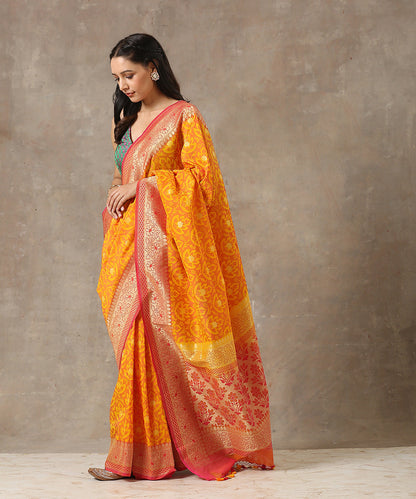 Yellow_and_Orange_Handloom_Katan_Georgette_Banarasi_Patola_Saree_WeaverStory_02