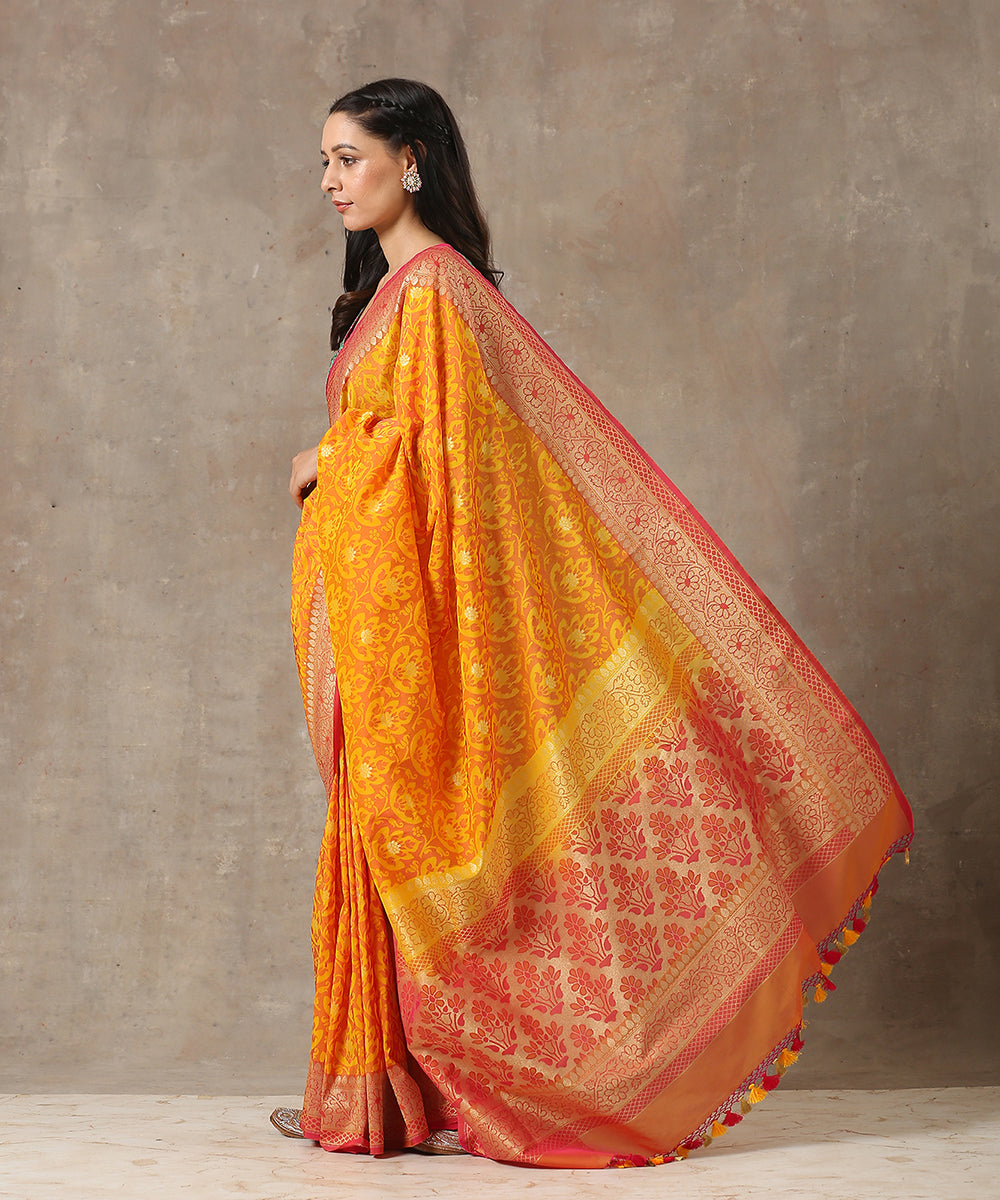 Yellow_and_Orange_Handloom_Katan_Georgette_Banarasi_Patola_Saree_WeaverStory_03