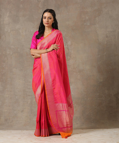 Handloom_Pink_Katan_Georgette_Jamawar_Banarasi_Saree_WeaverStory_02