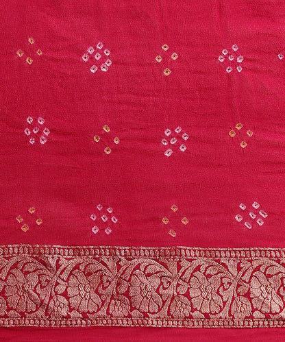 Pink_Handloom_Pure_Georgette_Banarasi_Bandhej_Saree_With_Cutwork_Weave_WeaverStory_05