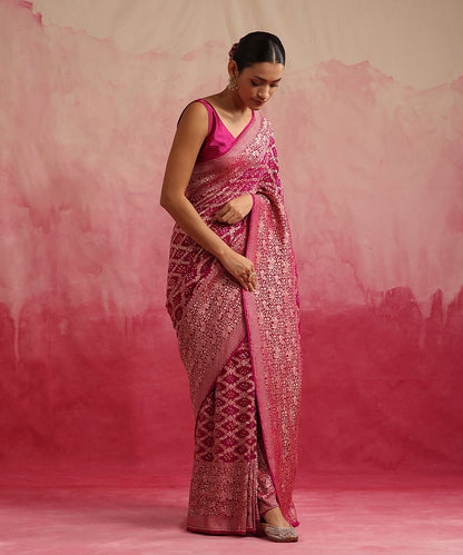 Purple_Handloom_Pure_Georgette_Banarasi_Bandhej_Saree_With_Cutwork_Weave_WeaverStory_02