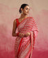 Handloom_Pink_And_Red_Ombre_Dyed_Pure_Georgette_Banarasi_Bandhej_Saree_WeaverStory_01