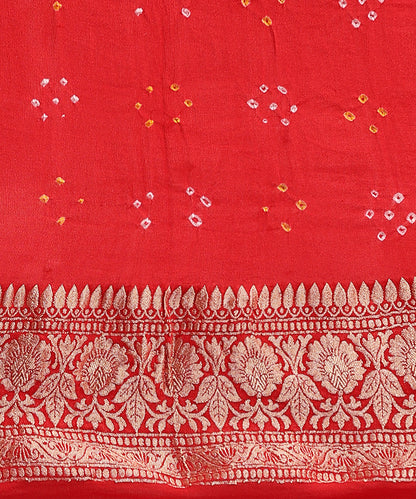 Handloom_Pink_And_Red_Ombre_Dyed_Pure_Georgette_Banarasi_Bandhej_Saree_WeaverStory_05
