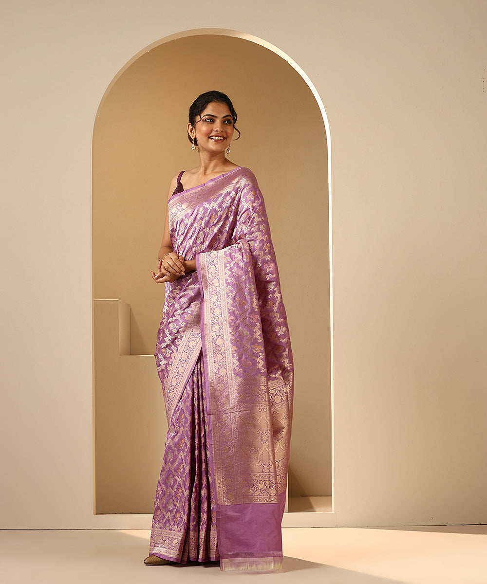 Light_Purple_Handloom_Pure_Katan_Silk_Banarasi_Saree_With_Meenkari_WeaverStory_02