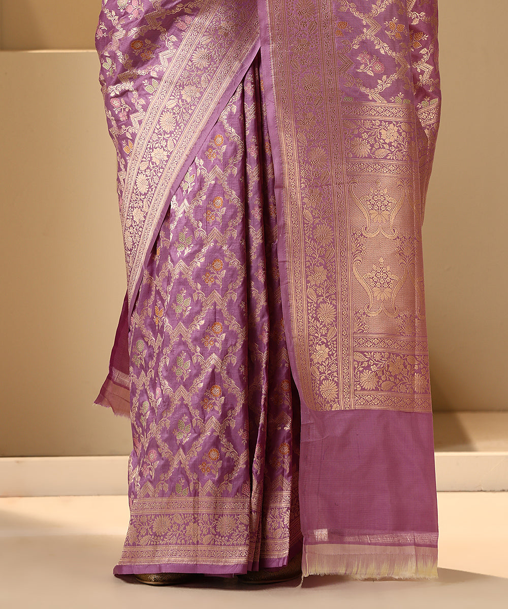 Light_Purple_Handloom_Pure_Katan_Silk_Banarasi_Saree_With_Meenkari_WeaverStory_04