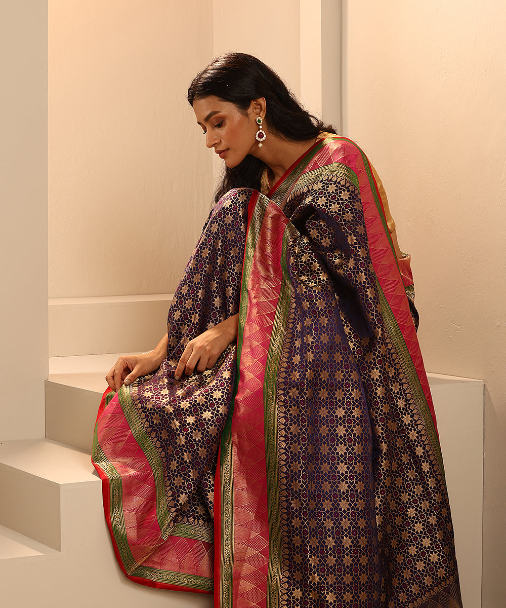 Purple_Handloom_Mashroo_Silk_Tanchoi_Banarasi_Saree_With_Contrast_Border_WeaverStory_01