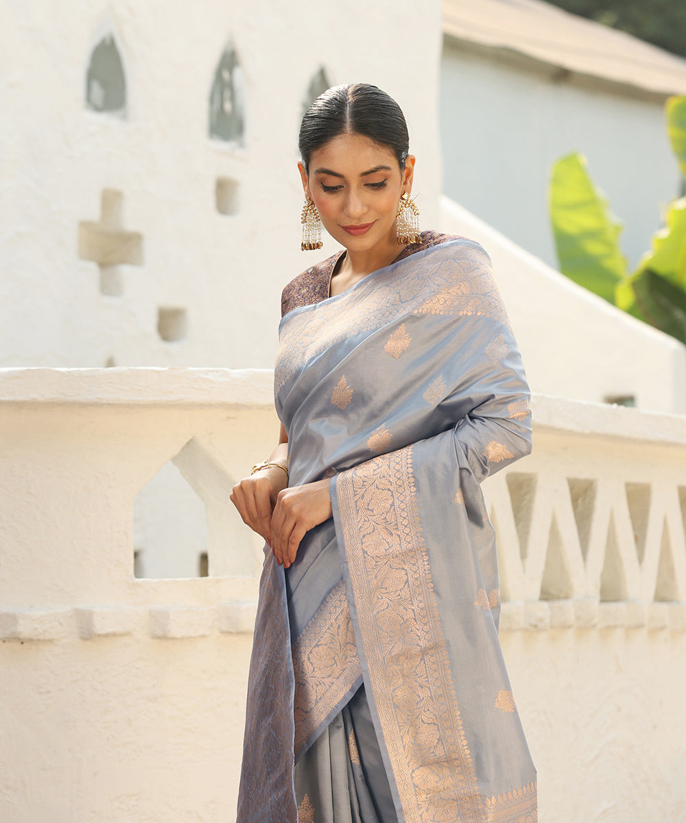 Blue_Handloom_Pure_Katan_Silk_Banarasi_Saree_With_Kadhwa_Boota_WeaverStory_01