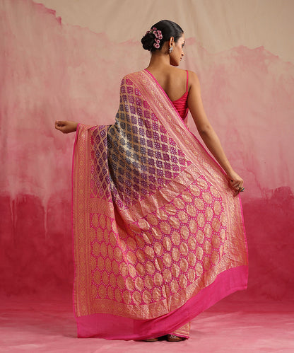 Grey_And_Pink_Handloom_Ombre_Dyed_Pure_Georgette_Banarasi_Bandhej_Saree_WeaverStory_03