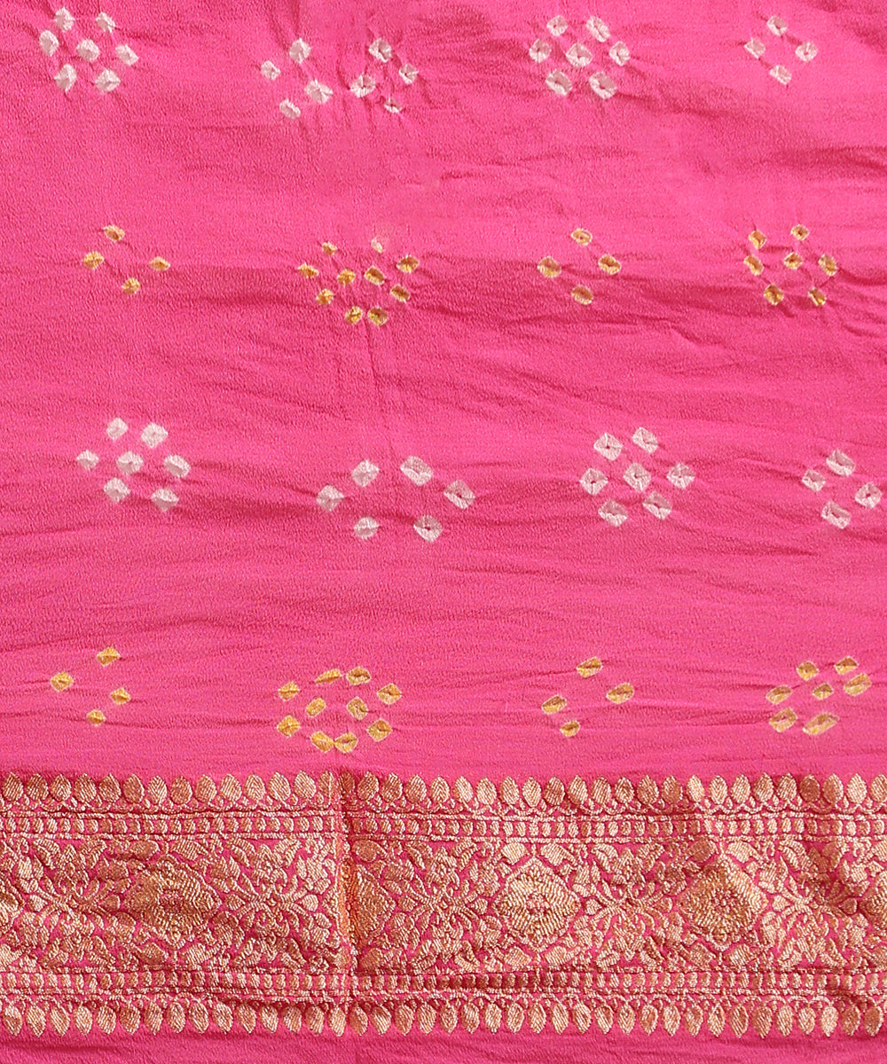 Grey_And_Pink_Handloom_Ombre_Dyed_Pure_Georgette_Banarasi_Bandhej_Saree_WeaverStory_05