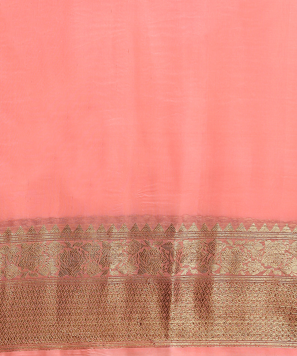 Peach_Handloom_Pure_Organza_Silk_Banarasi_Saree_With_Antique_Zari_Border_And_Boota_WeaverStory_06