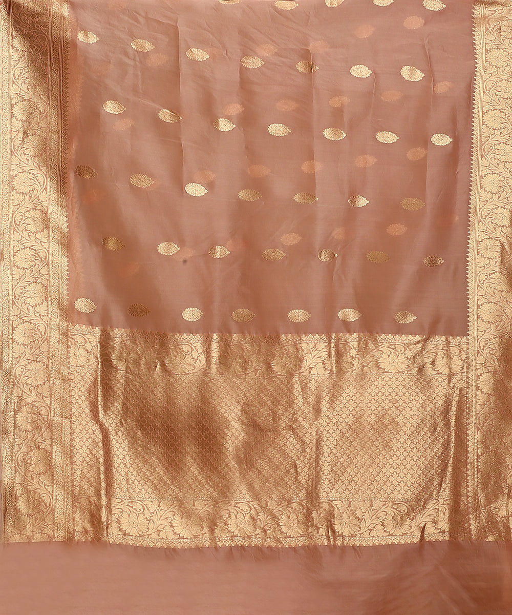 Dusty_Pink_Handloom_Pure_Organza_Silk_Banarasi_Saree_With_Gold_Zari_Border_And_Kadhwa_Boota_WeaverStory_05