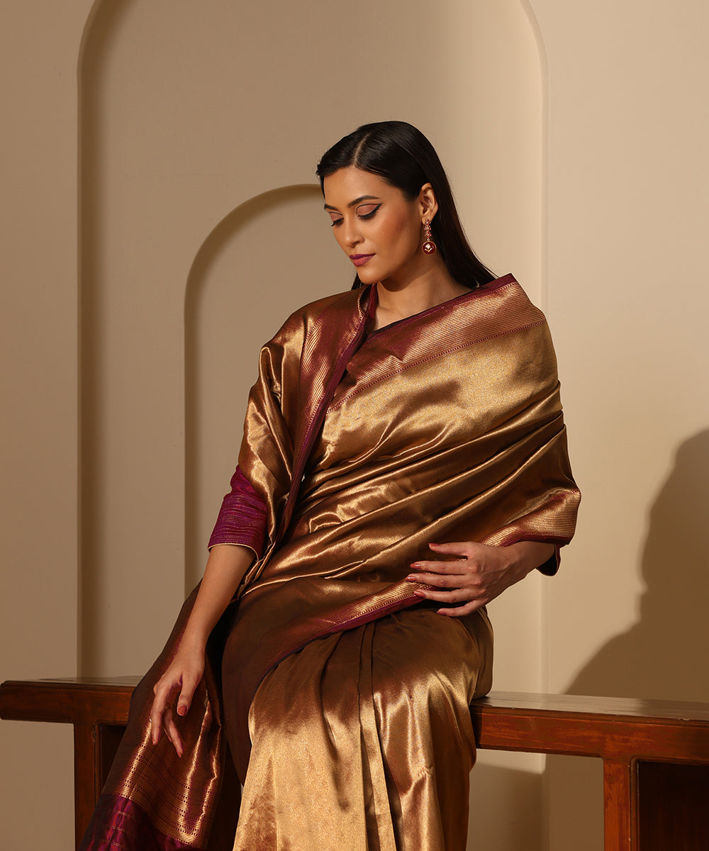 Handloom_Wine_And_Gold_Pure_Tissue_Silk_Tanchoi_Banarasi_Saree_WeaverStory_01