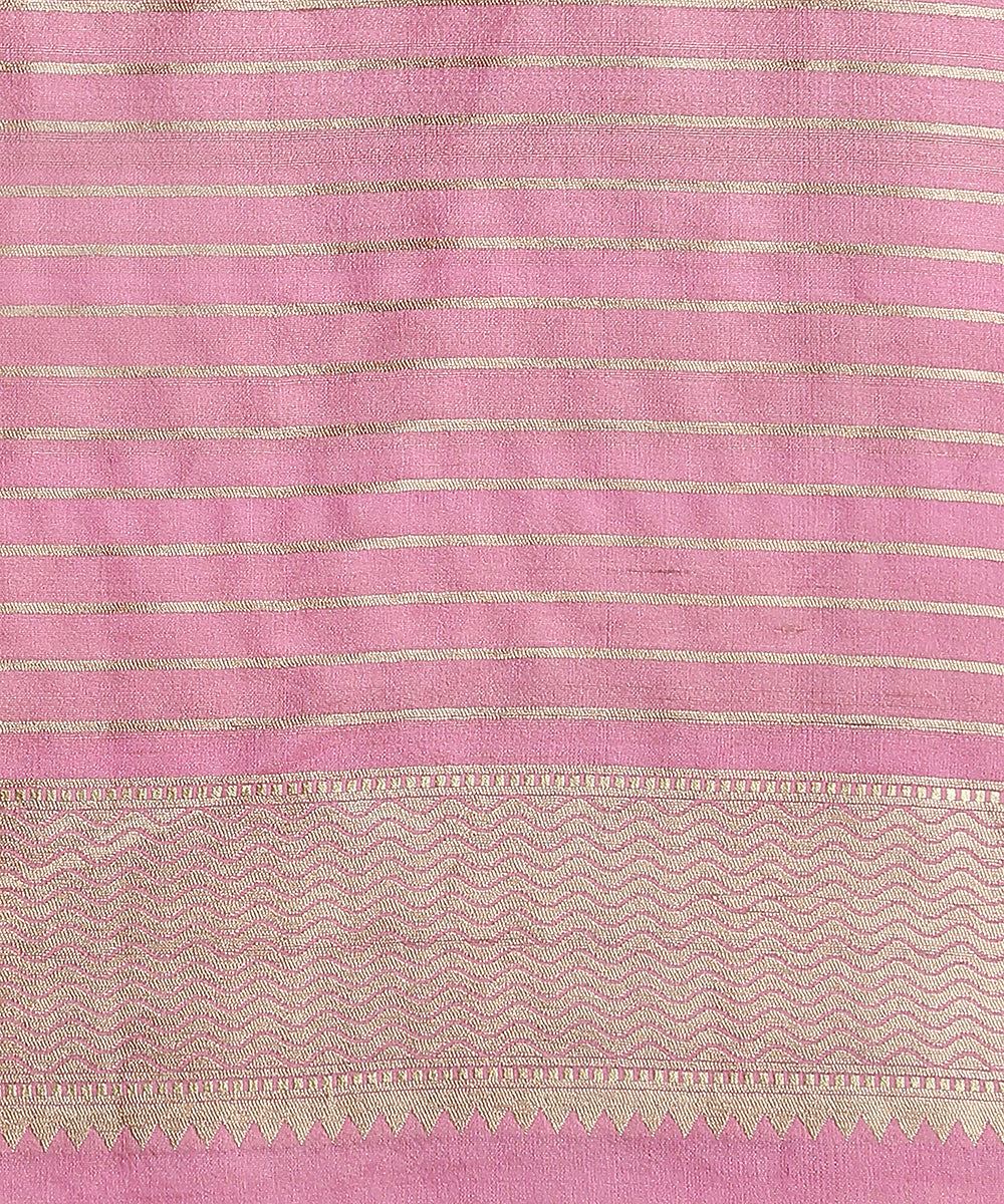 Handloom_Pink_Pure_Tusser_Georgette_Banarasi_Saree_With_Multicolour_Floral_Border_And_Cutwork_Booti_WeaverStory_06