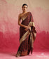 Wine_Handloom_Pure_Georgette_Banarasi_Saree_With_Ajrakh_Print_WeaverStory_02