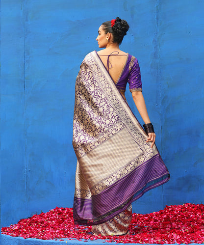 Purple_Handloom_Pure_Katan_Silk_Brocade_Shikargah_Banarasi_Saree_WeaverStory_03