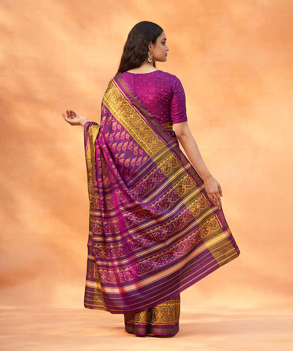 Handloom_Purple_Pure_Mulberry_Silk_Ikat_Patola_Saree_With_Tissue_Border_WeaverStory_03