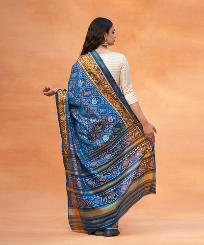 Teal_Blue_Handloom_Pure_Mulberry_Silk_Ikat_Patola_Saree_With_Tissue_Border_WeaverStory_03