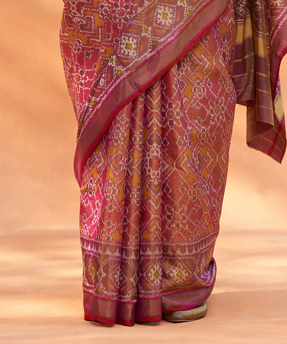 Handloom_Lilac_Pure_Mulberry_Tissue_Ikat_Patola_Saree_With_Pink_Border_WeaverStory_04