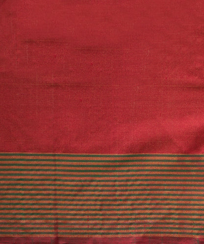 Bottle_Green_And_White_Pure_Mulberry_Silk_Ikat_Patola_Saree_With_Red_Border_WeaverStory_05