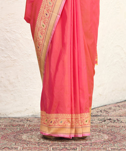 Pink_Dual_Tone_Handloom_Pure_Katan_Silk_Kadhwa_Banarasi_Saree_With_Konia_Palla_WeaverStory_04