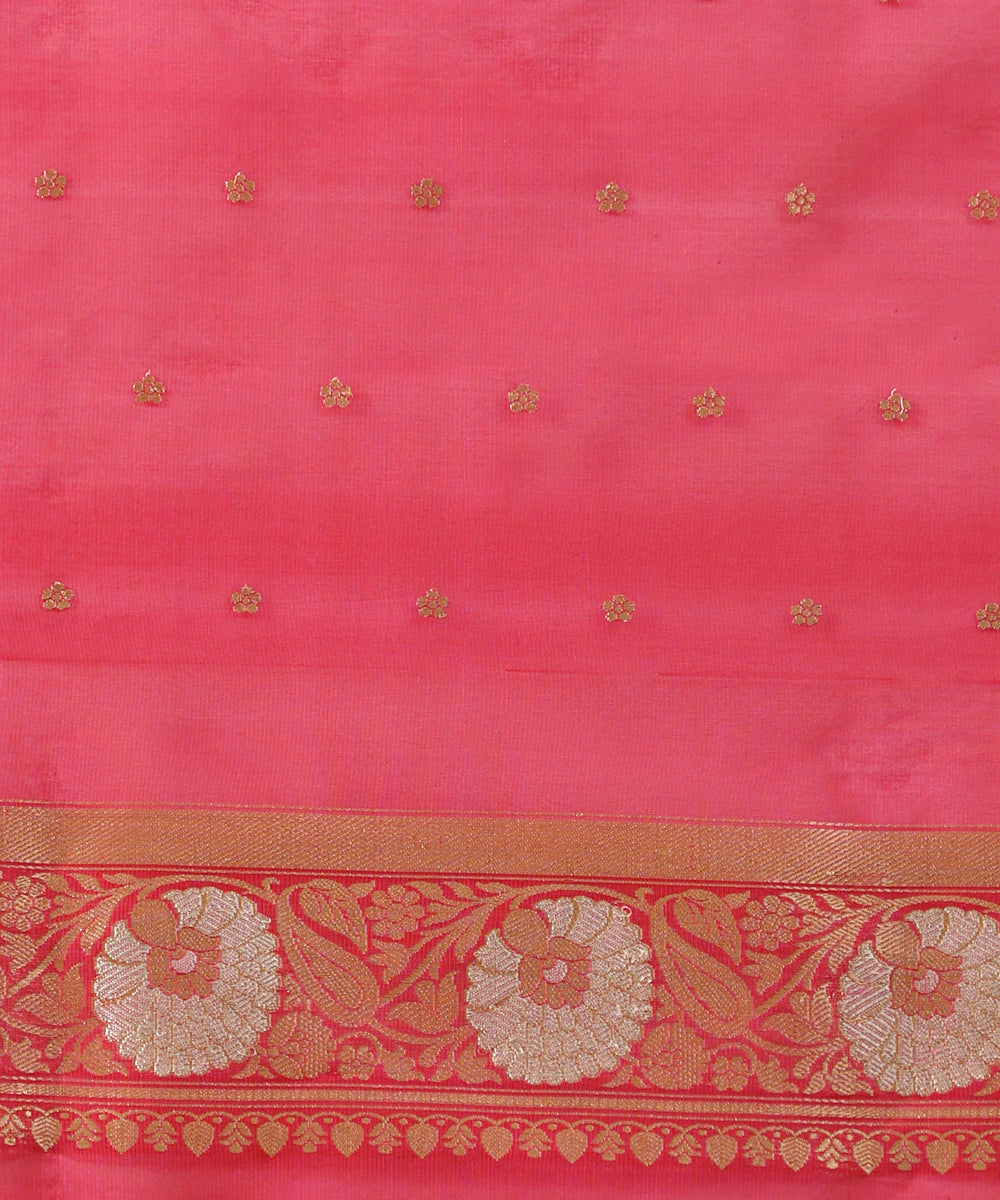 Hot_Pink_Handloom_Pure_Kora_Silk_Banarasi_Saree_With_Sona_Rupa_Booti_WeaverStory_05