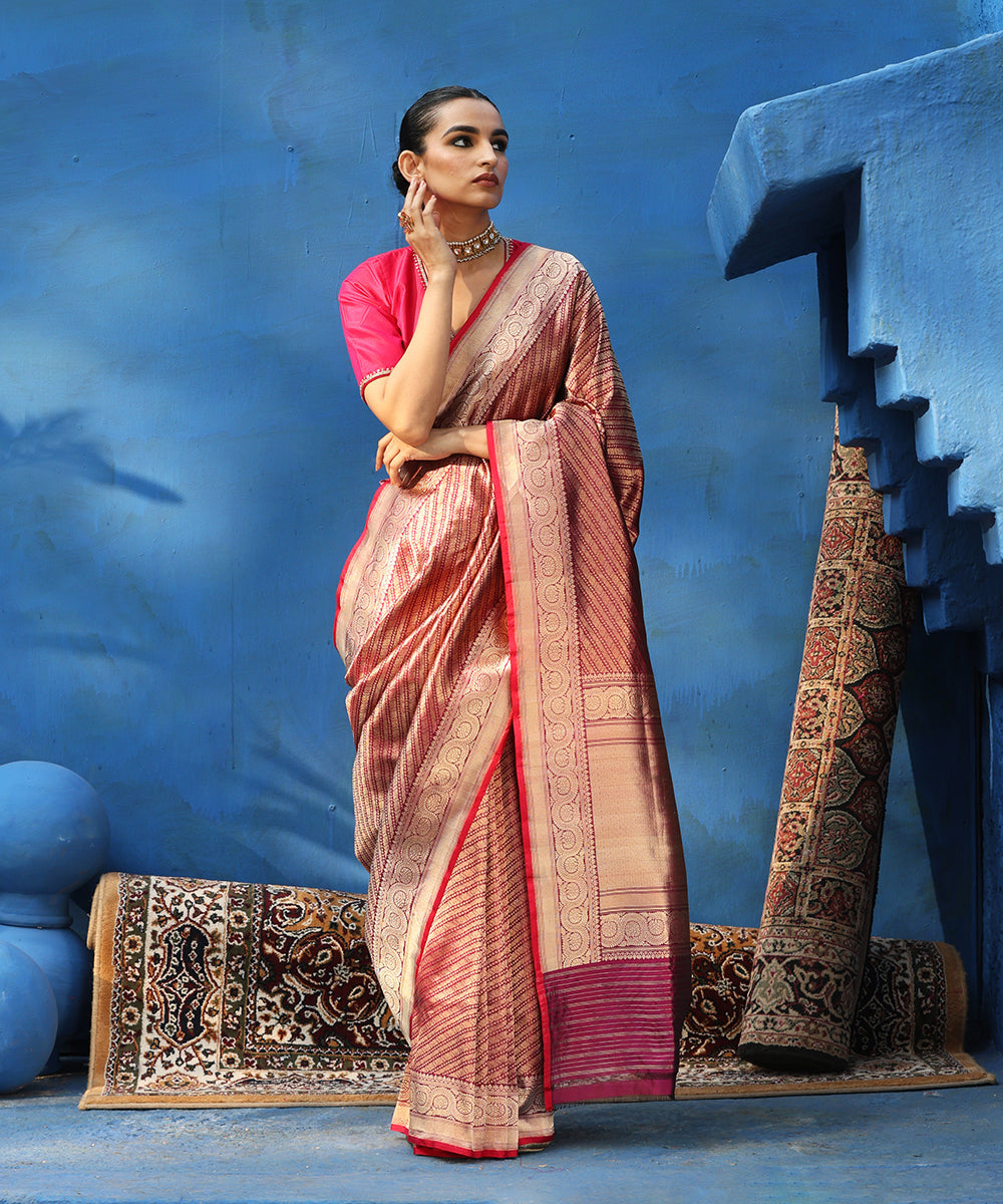 Wine_Handloom_Pure_Katan_Silk_Zari_Tanchoi_Banarasi_Saree_WeaverStory_02