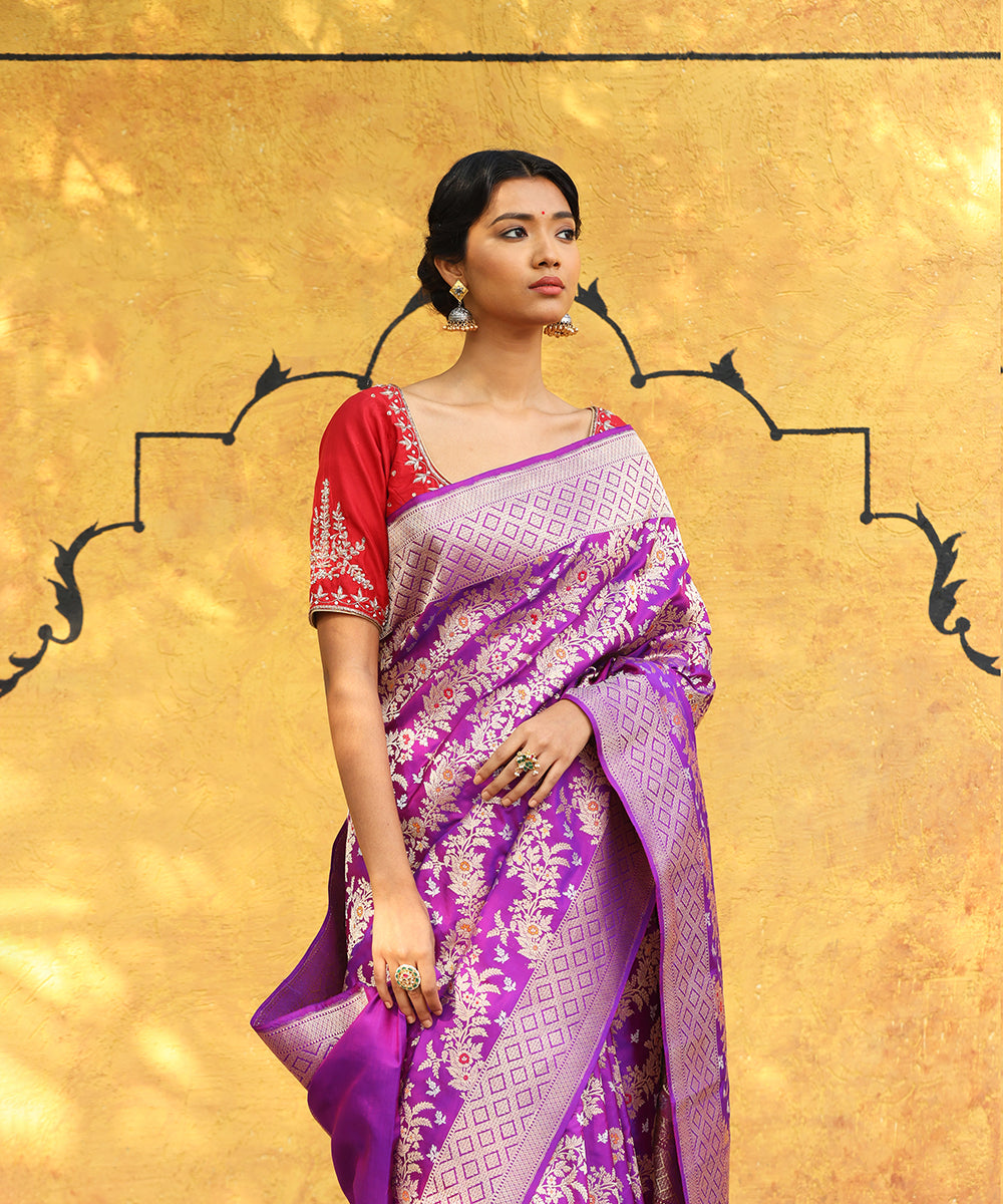 Purple_Handloom_Pure_Katan_Silk_Banarasi_Saree_With_Meenakari_WeaverStory_01