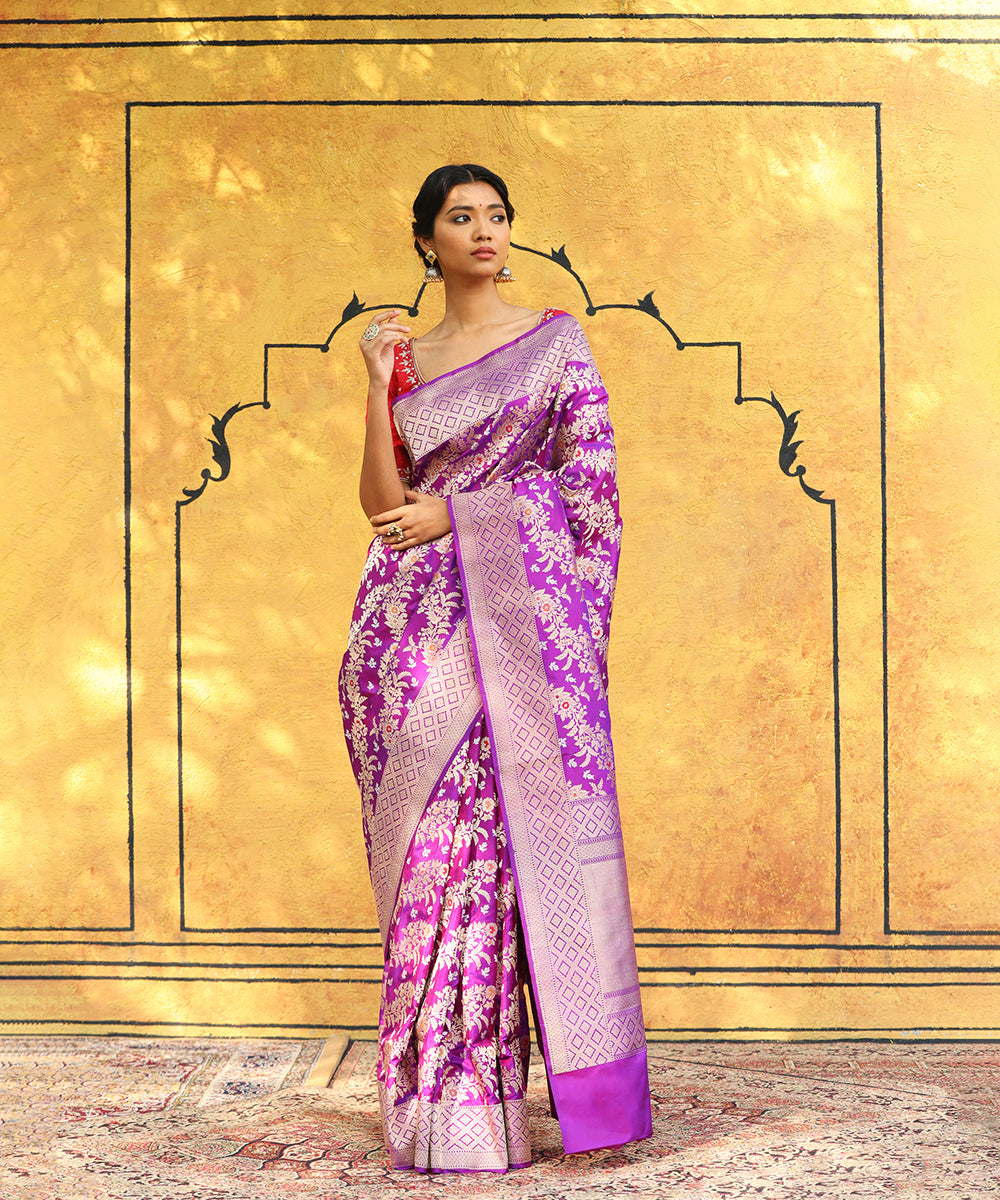 Purple_Handloom_Pure_Katan_Silk_Banarasi_Saree_With_Meenakari_WeaverStory_02