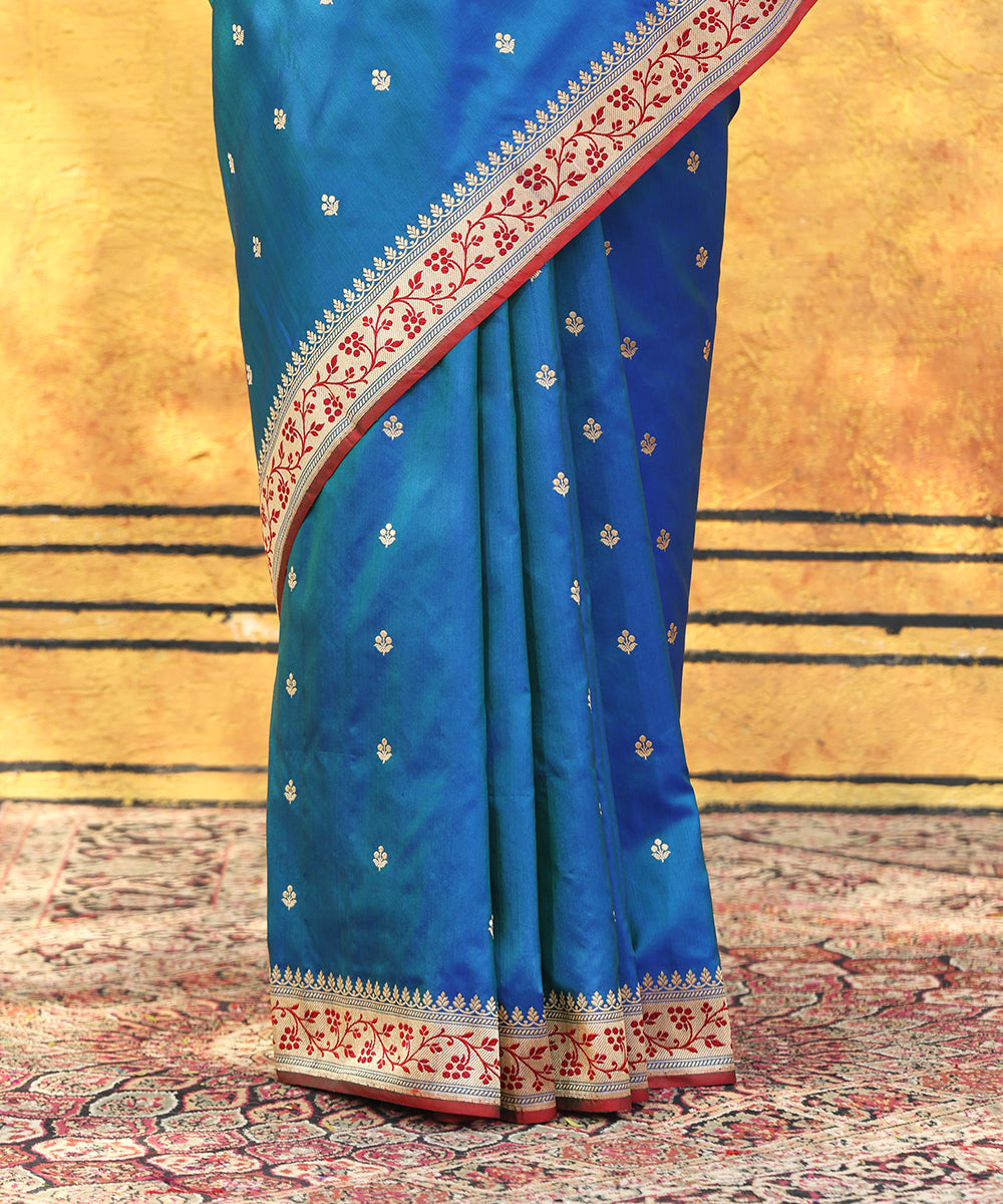 Peacock_Blue_Handloom_Pure_Katan_Silk_Banarasi_Saree_With_Meenakari_Border_And_Palla_WeaverStory_04