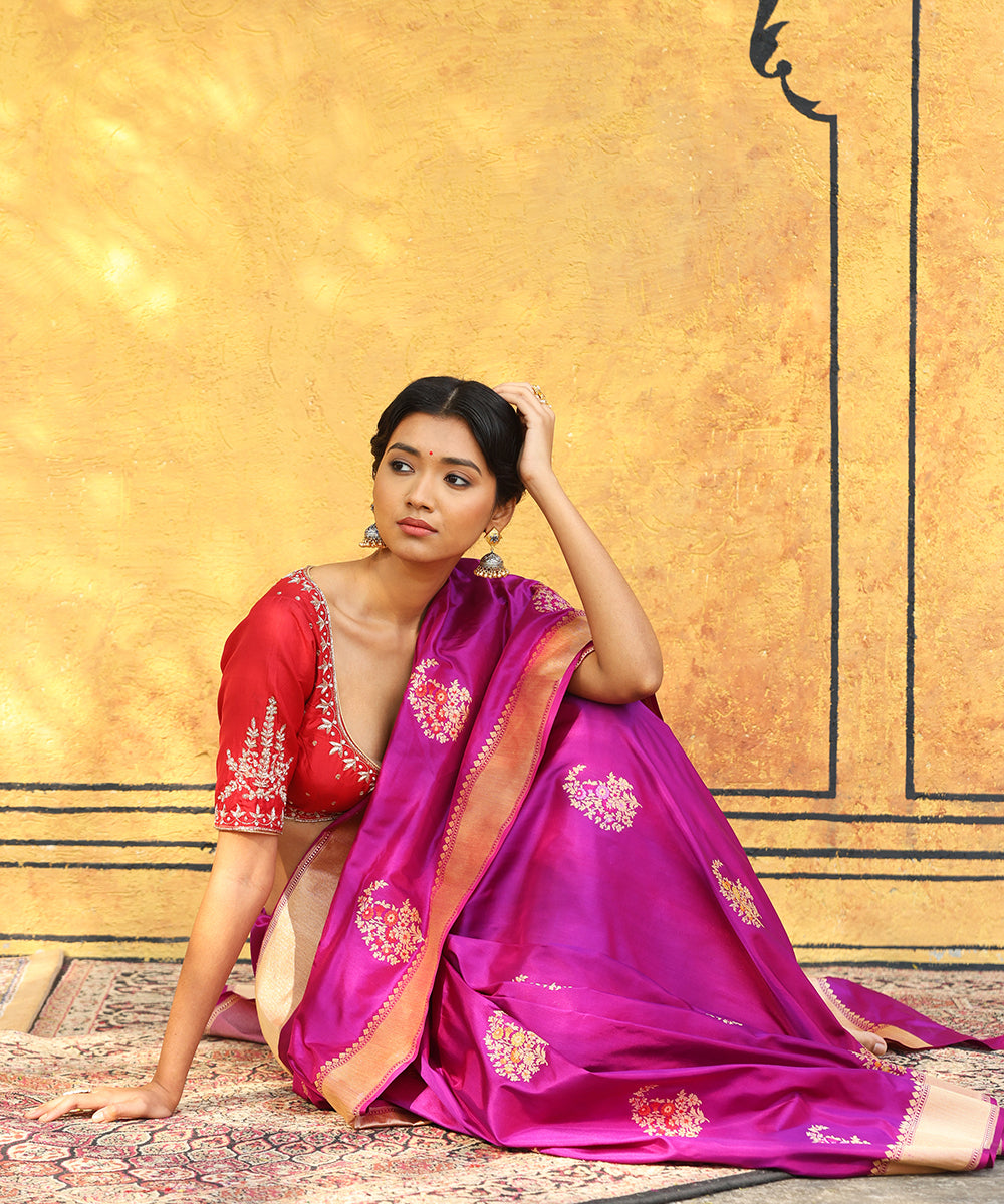 Plum_Handloom_Pure_Katan_Silk_Banarasi_Saree_With_Meenakari_Border_And_Kadhwa_Boota_WeaverStory_01