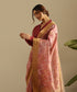 Handloom_Rose_Pink_Pure_Chanderi_Silk_Saree_With_Floral_Jaal_In_Gold_And_Silver_Zari_WeaverStory_01