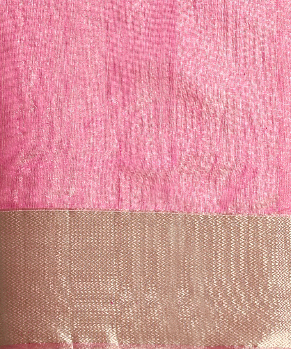 Pink_Handloom_Pure_Tissue_Chanderi_Saree_With_Bird_Motifs_And_Zari_Border_WeaverStory_06