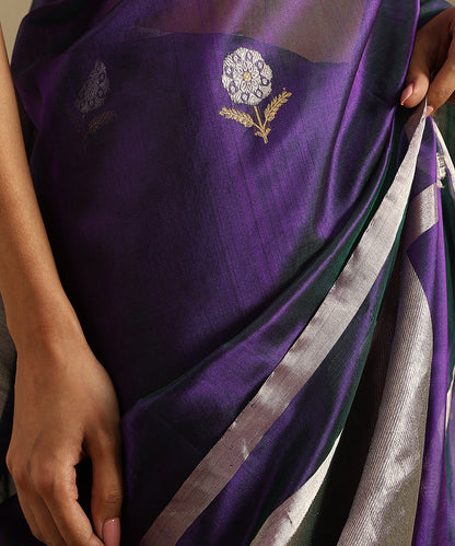 Handloom_Purple_Pure_Silk_Chanderi_Saree_With_Gold_And_Silver_Zari_Floral_Motifs_WeaverStory_04