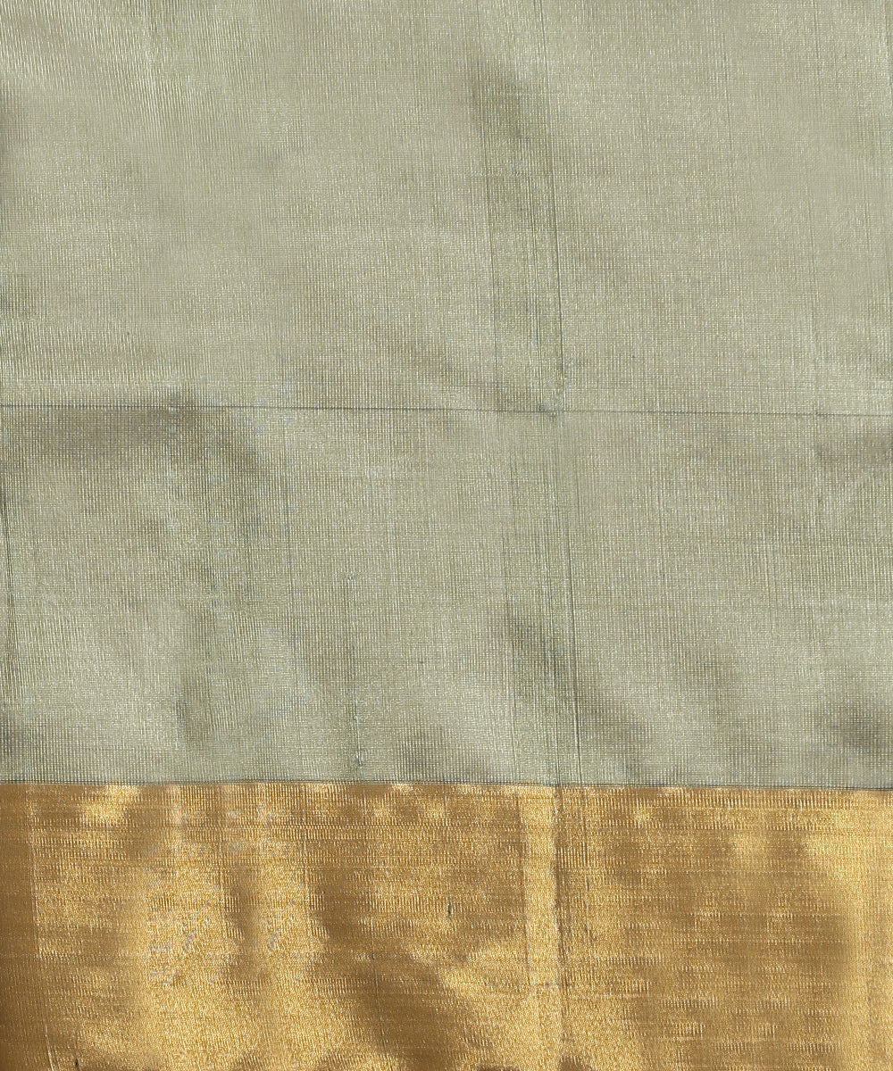 Handloom_Olive_Green_Pure_Silk_Chnaderi_Saree_With_Sunflower_Motifs_And_Zari_Border_WeaverStory_06