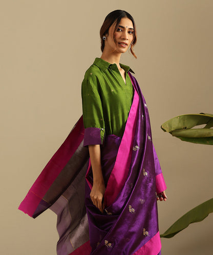 Purple_Handloom_Pure_Silk_Chanderi_Saree_With_Floral_Buds_And_Pink_Border_WeaverStory_01