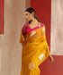 Handloom_Mustard_Pure_Kora_Silk_Banarasi_Saree_With_Gold_Zari_Kadhwa_Booti_WeaverStory_01