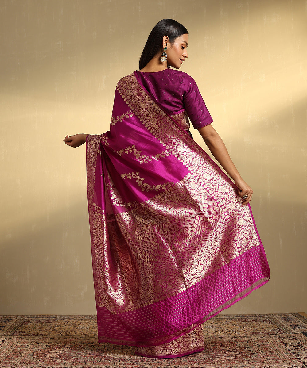 Handloom_Purple_Pure_Katan_Silk_Jangla_Banarasi_Saree_With_Aada_Bel_WeaverStory_03