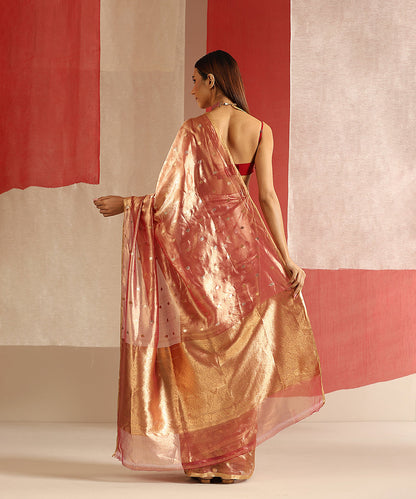 Handloom_Pink_And_Gold_Pure_Tissue_Silk_Banarasi_Saree_With_Kadhwa_Boota_WeaverStory_03