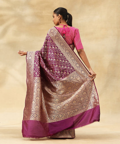 Handloom_Purple_Pure_Katan_Silk_Banarasi_Saree_With_All_Over_Zari_Jaal_And_Zari_Border_WeaverStory_03