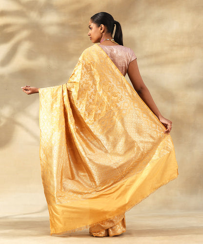 Butterscotch_Cream_Handloom_Pure_Katan_Silk_Banarasi_Saree_With_Zari_Jaal_WeaverStory_03